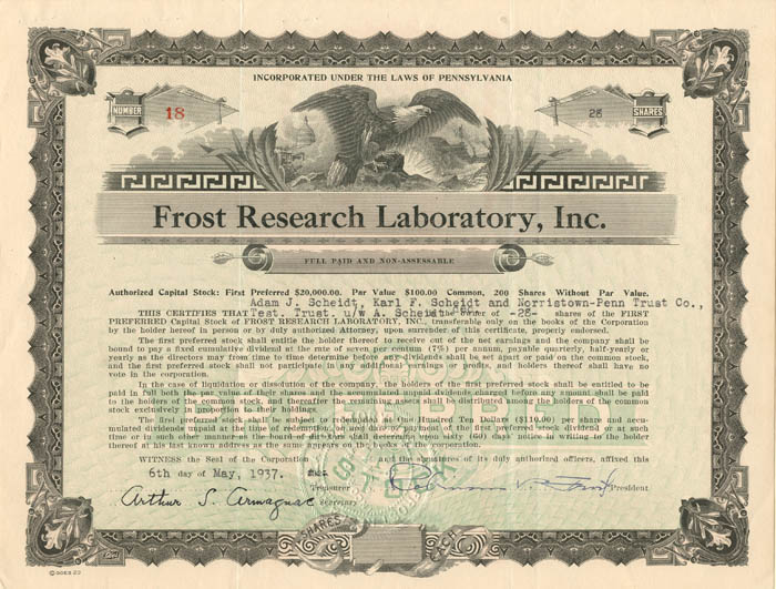 Frost Research Laboratory, Inc.